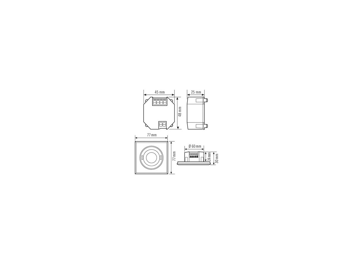 UP-Präsenzmelder ESYLUX PD-FLAT-S 360i/8 SW DALI, weiss