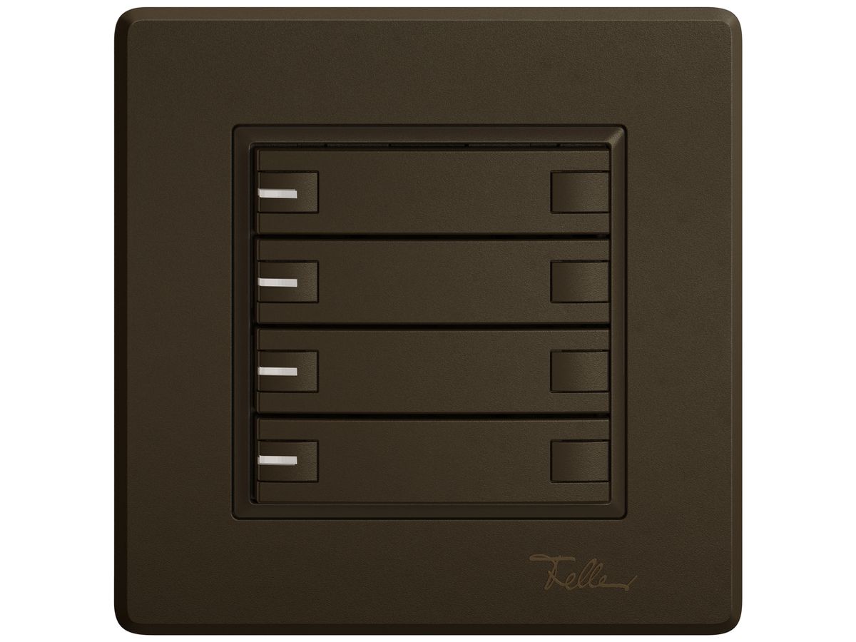 UP-KNX-Taster RGB EDIZIO.liv SNAPFIX® Temperaturfüh.RGB-LED 4×T 2-Tbed.br