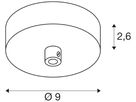 AP-Deckenrosette SLV FITU Leuchtenanschlussadapter Ø90×26mm weiss