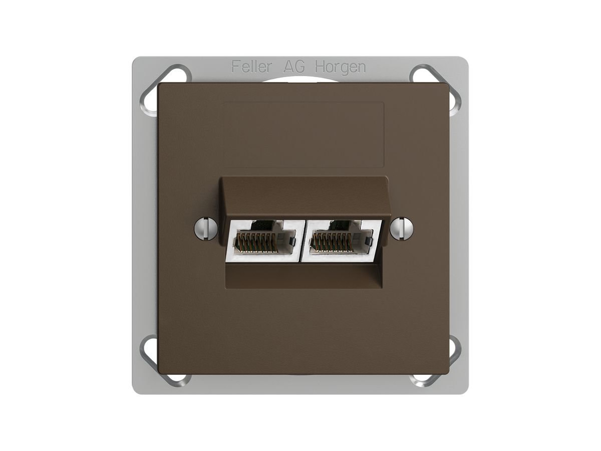 EB-Dose 2×RJ45/s 8P getr. EDIZIOdue coffee ITplus