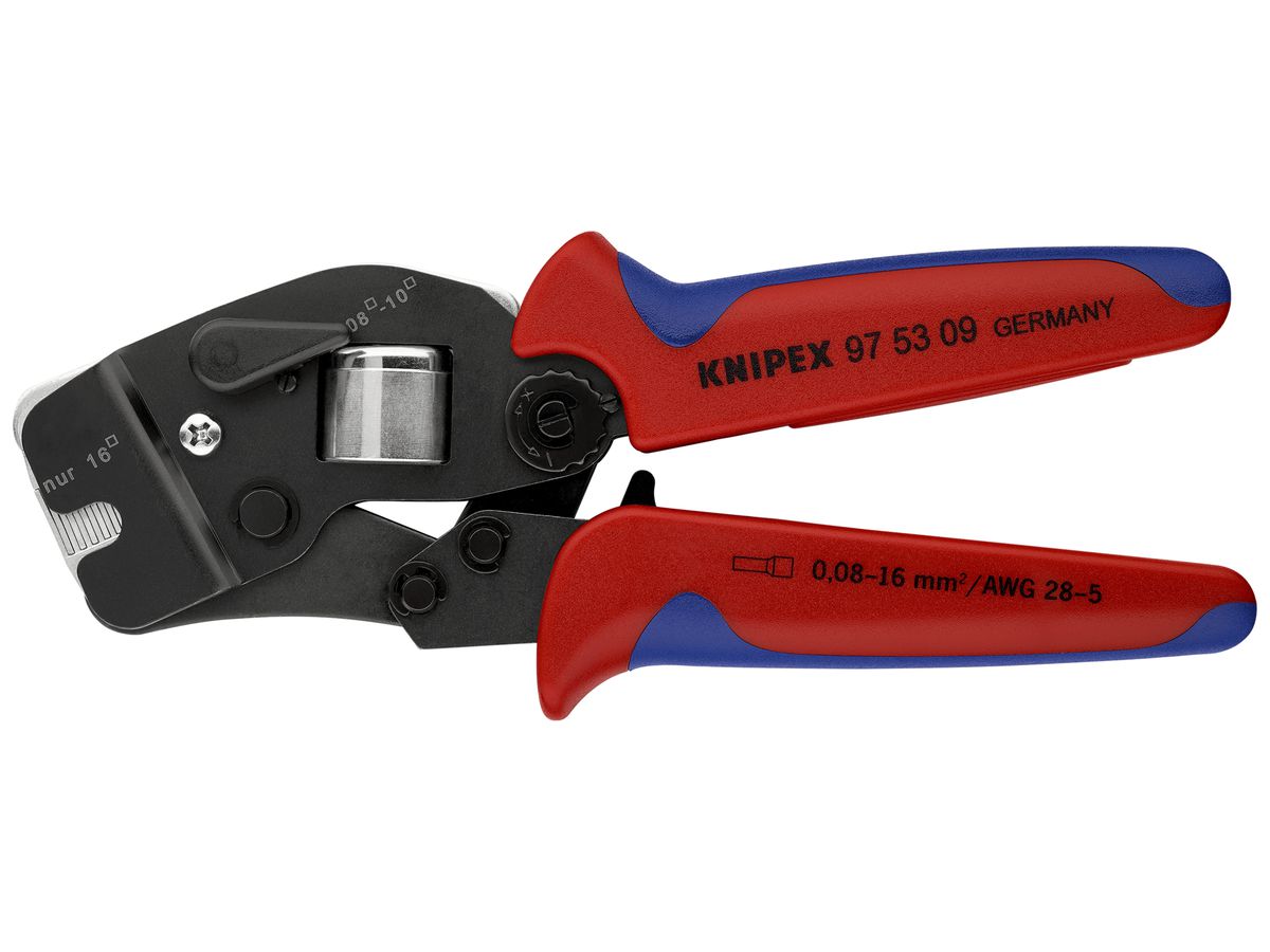 Crimpzange KNIPEX Selbsteinstellend für Aderendhülsen 190mm 0.08…16mm²