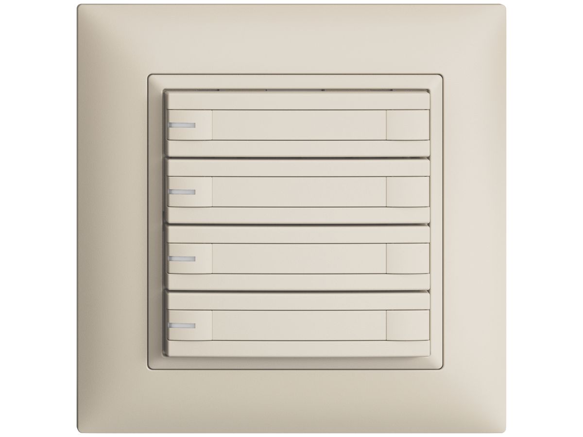 UP-Taster KNX 4-fach EDIZIOdue crema RGB mit LED mit Papiereinlage
