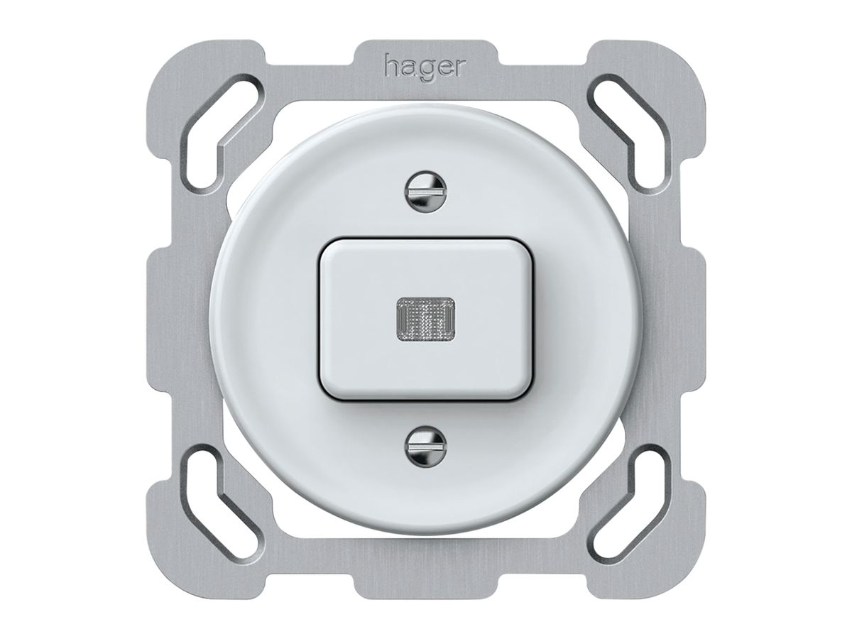 UP-Leuchtdruckschalter origin Sch 6 LED 77×77mm weiss