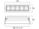 EB-LED-Spot Sylvania Domino 15W 1005lm 4000K WB DALI2 171×47mm weiss