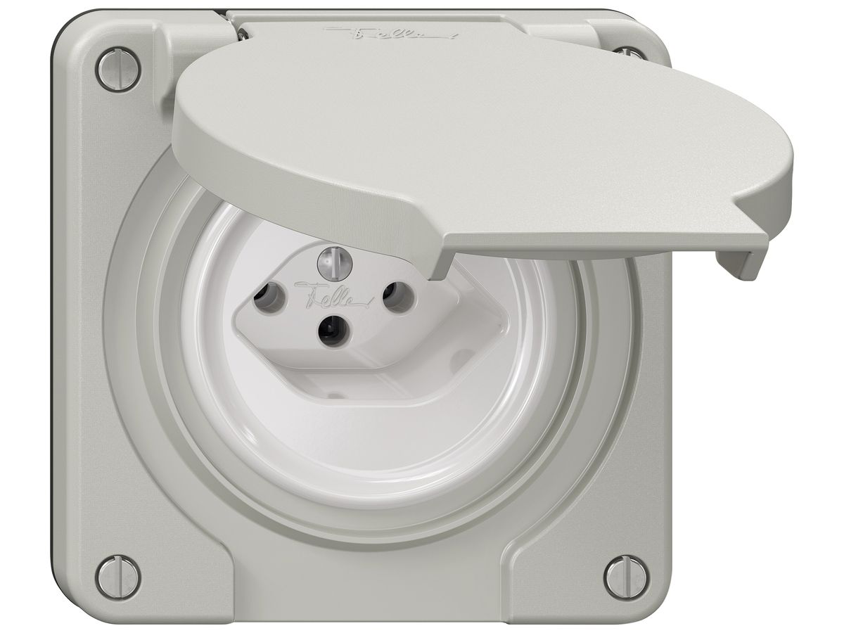Steckdose NEVO SNAPFIX® 1×T13 10A 250V 87×87×32mm IP21 lgu