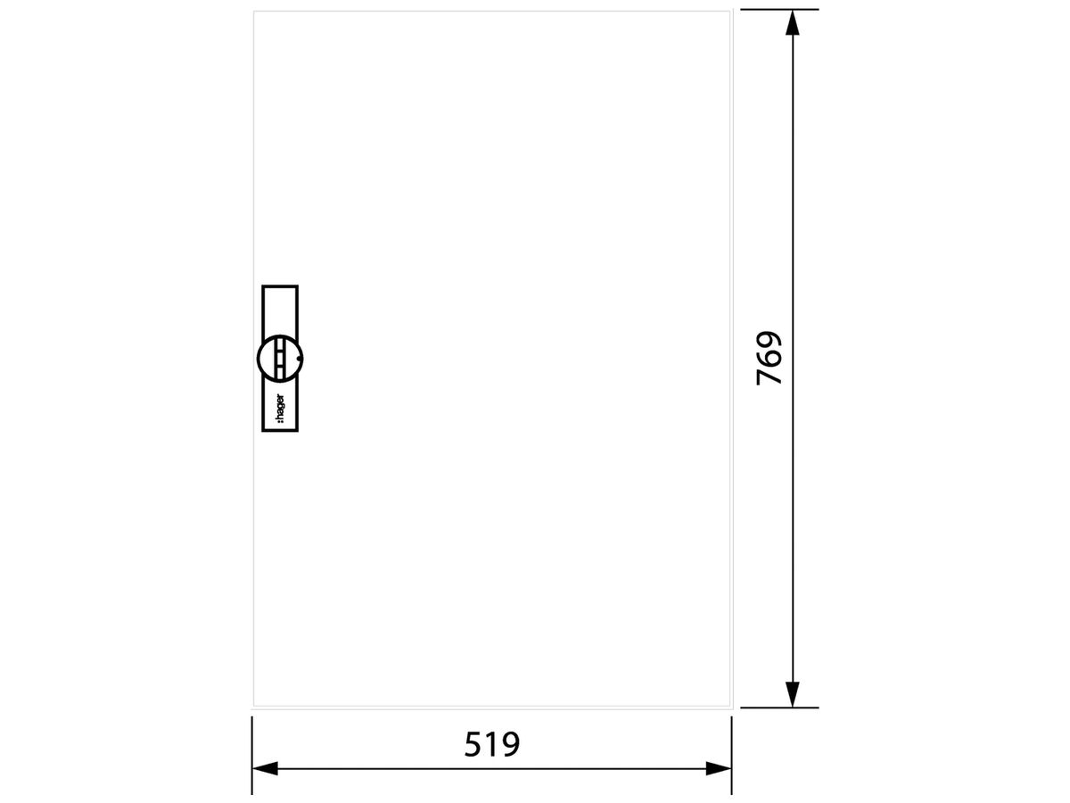 Tür rechts Hager univers für AP-Feldverteiler FWB52/FWB53/FWB54 800×550mm