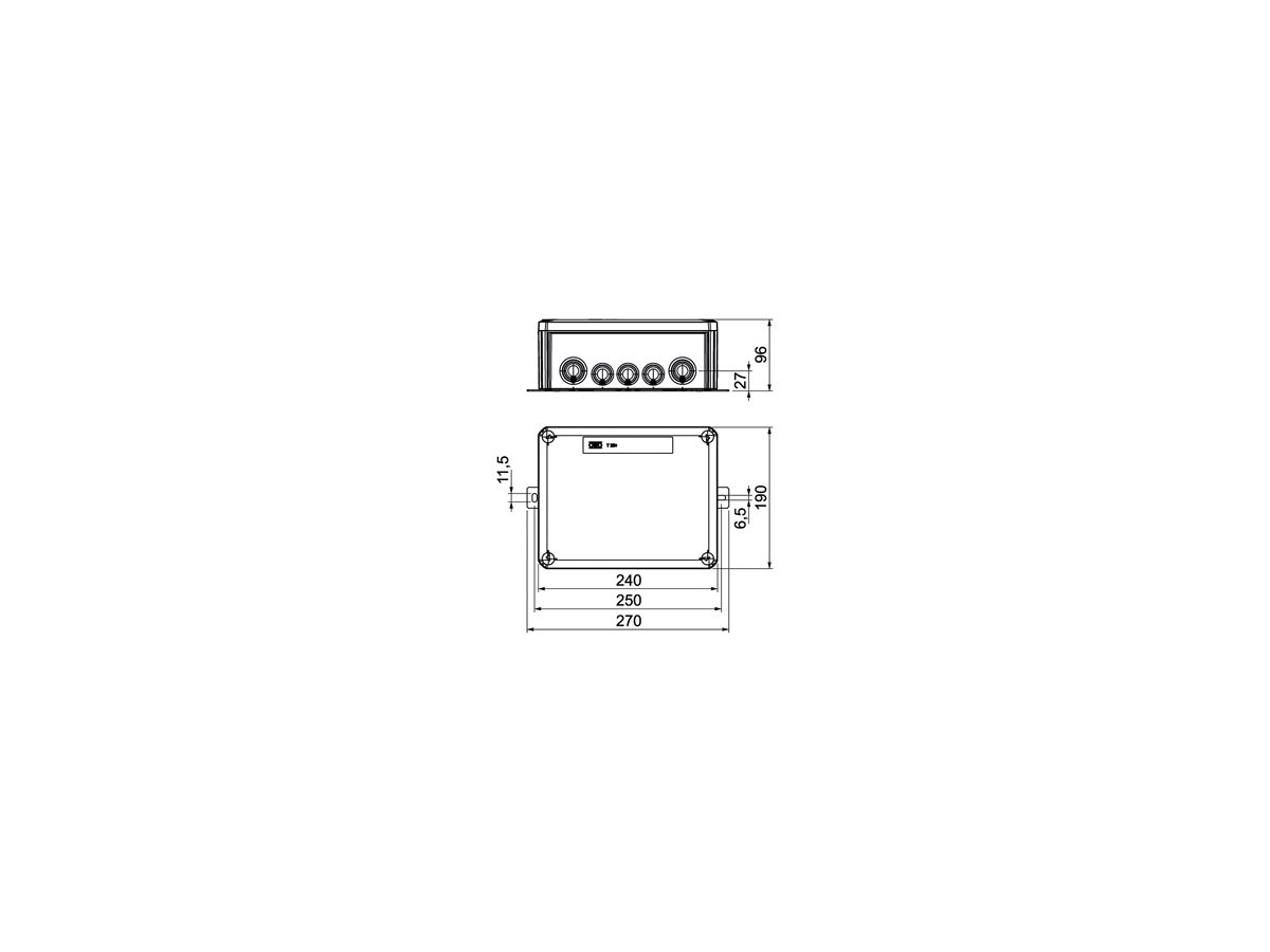 Kabelabzweigkasten Bettermann E30-E90 1 Sicherungshalter 240×190×95mm16mm² or