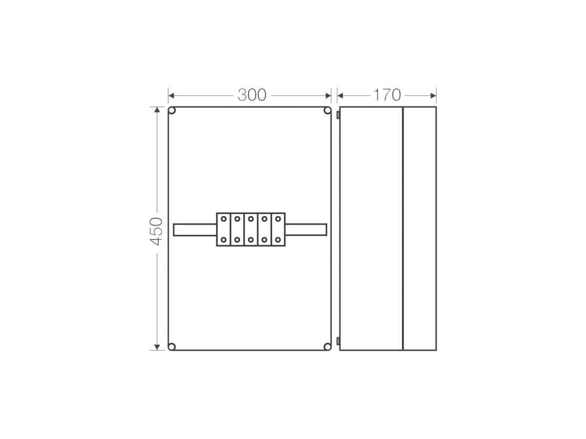 AP-Abzweigdose Hensel K 7055 m.Klemme 5×16…50mm² 450×300×170mm gu IP65