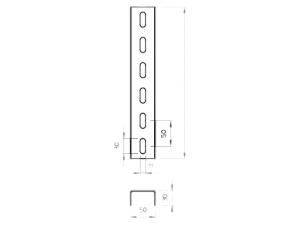 U-Profil Bettermann US3 50×30×700mm bandverzinkt