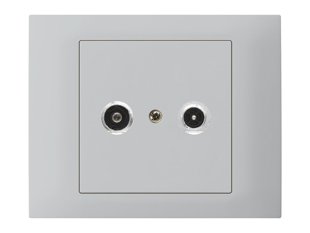 EB-Antennendose kallysto R-TV Bauart T mit EB-Dose G3 14dB 2GHz hellgrau