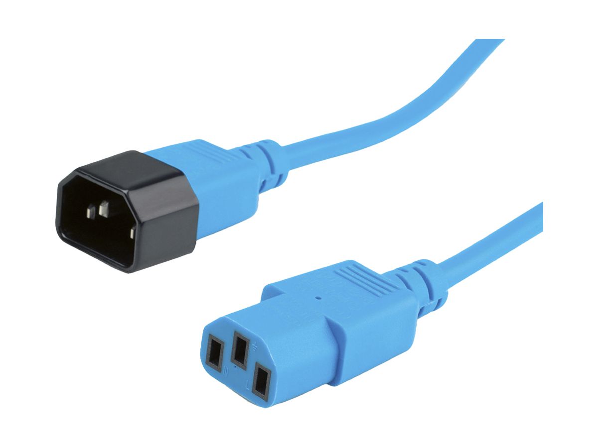 Apparatekabel ROLINE C14 → C13 3×0.75mm² 250VAC/10A blau 0.8m