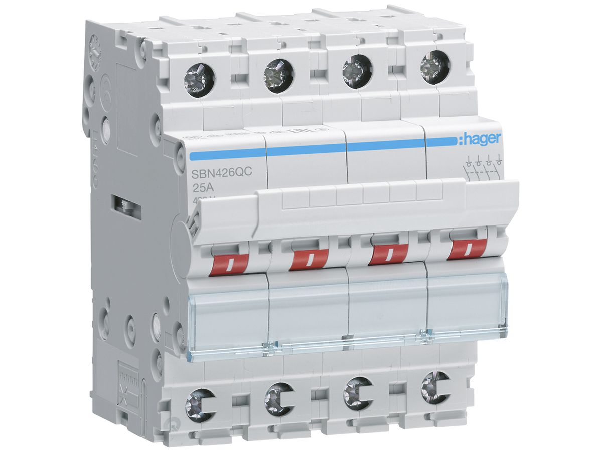 REG-Ausschalter Hager quickconnect 25A 400V 4 Schliesser 0 Öffner 0 Wechsler