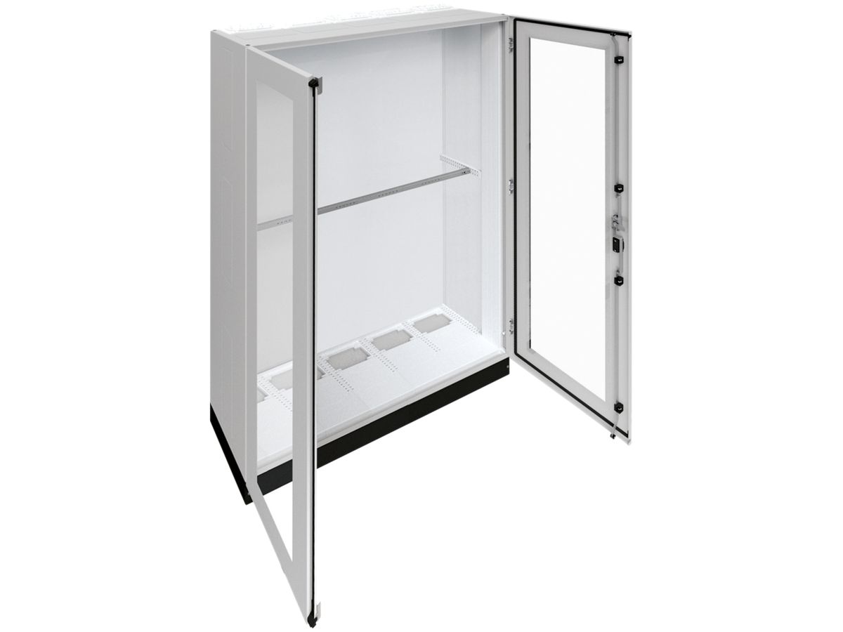 Schrank Hager univers SKII 1850×1300×400mm mit Sockel 100mm+Tür transparent IP55