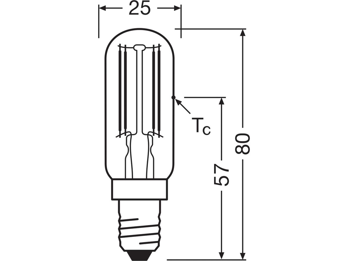 LED-Lampe LEDVANCE SPECIAL E14 5.9W 806lm 827 T8 klar Ø25×80mm