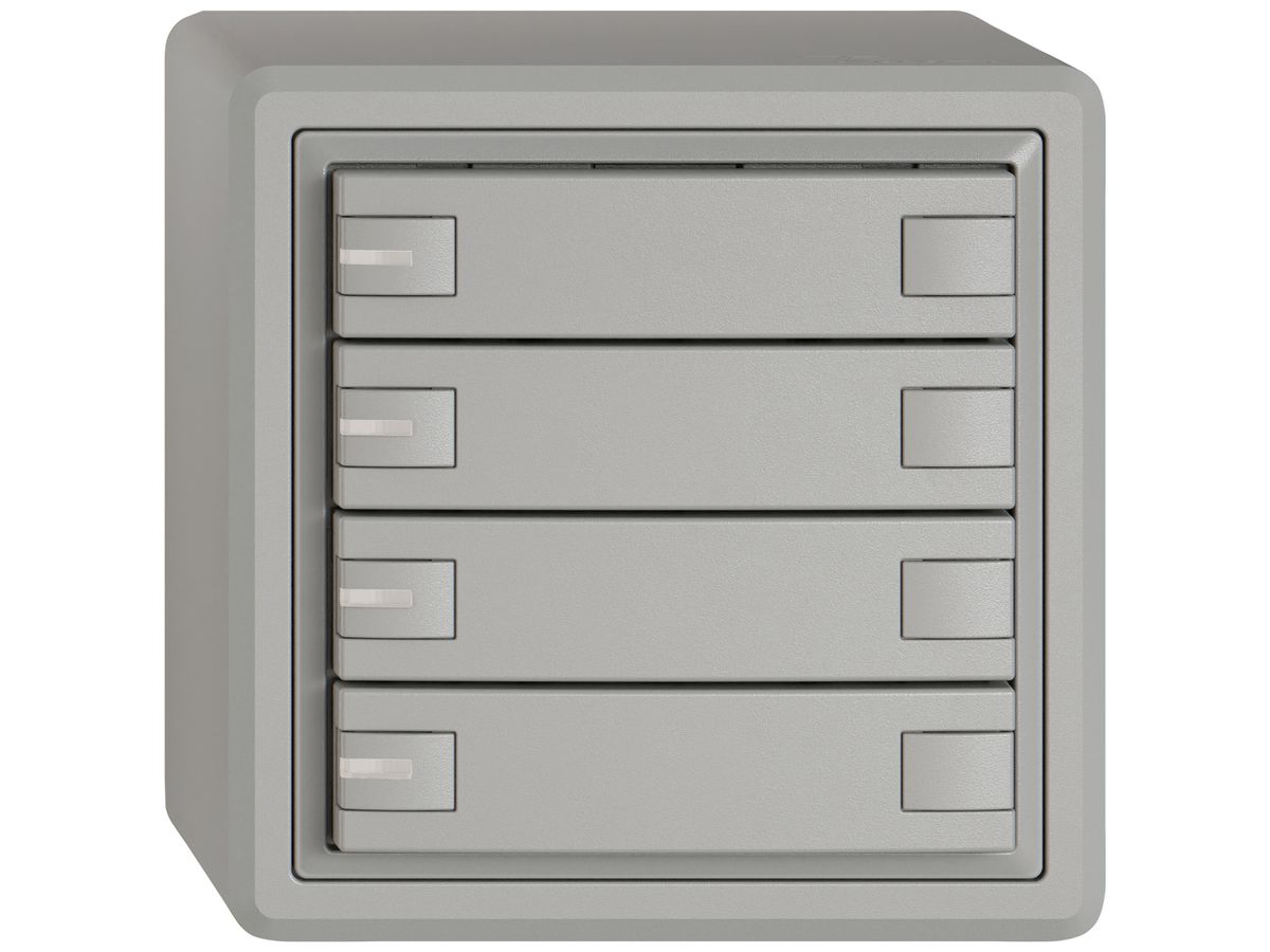 AP-KNX-Taster RGB EDIZIO.liv SNAPFIX® Temperaturfüh.RGB-LED 4×T 2-Tbed.hgu