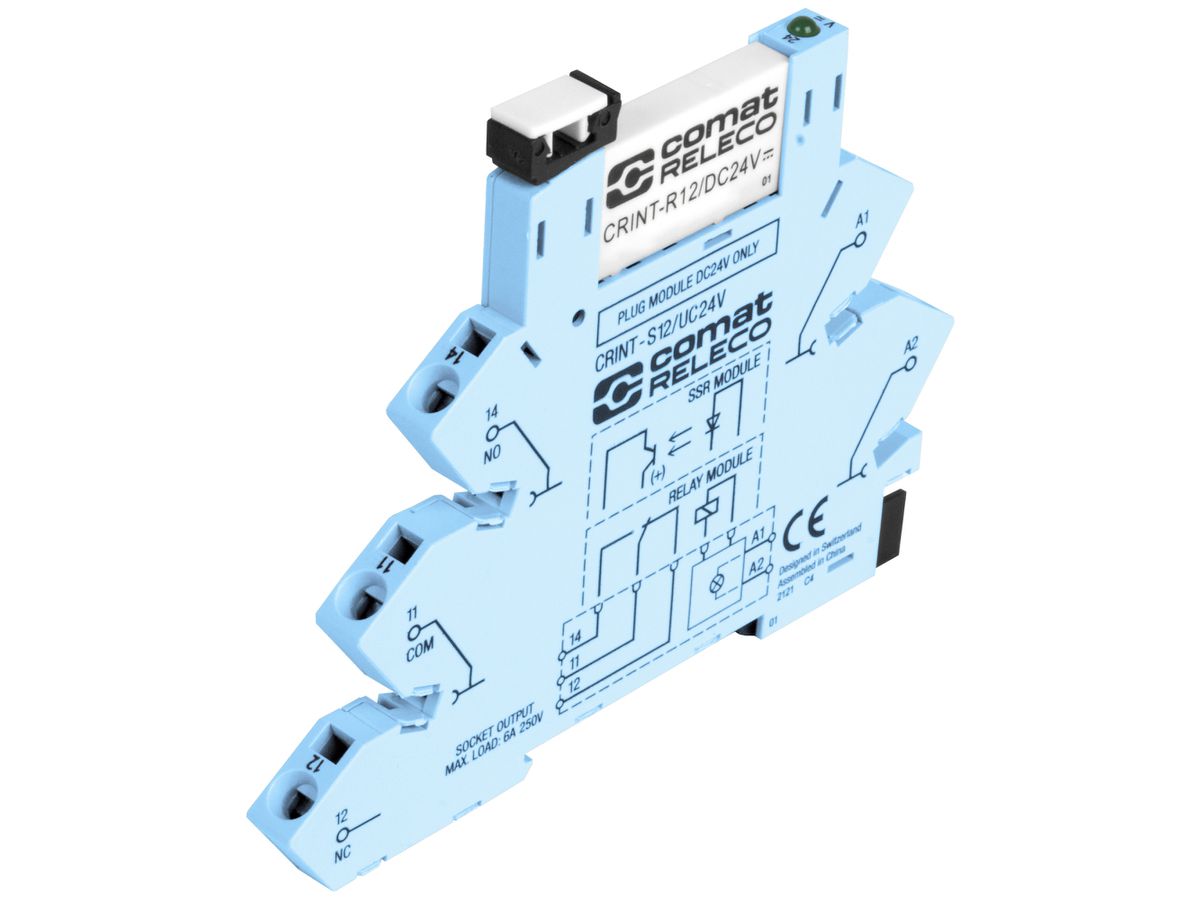 Interfacerelais ComatReleco CRINT-C122, 24VUC, 1W AgSnO2+Au 6A/250VAC