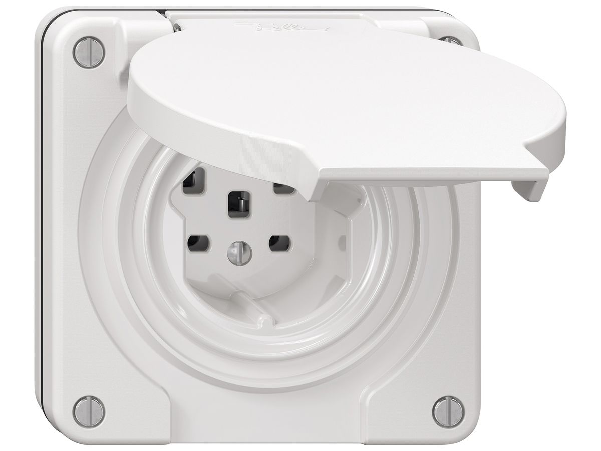 UP-Steckdose NEVO SNAPFIX® 1×T25 16A 440V 87×87×31mm IP21 ws