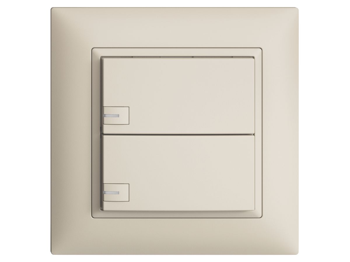 UP-KNX-Taster RGB EDUE FMI, 250mW, m.RGB-LED, 2×Taste, 1×Tastenbelegung, crema