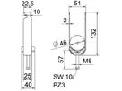 Schnellverleger BET 2056 H-Fuss Kunststoff 40…46mm 2×Kabel A2 1.4301