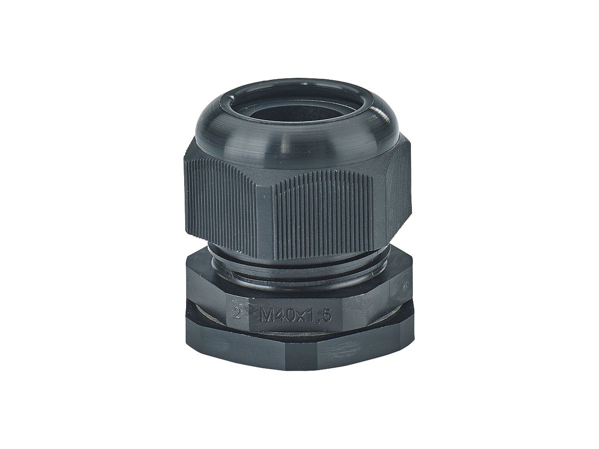 Kabelverschraubung Hensel IP66/IP67/IP69, M40, schwarz, GDP IEC 60695-2: 960°C