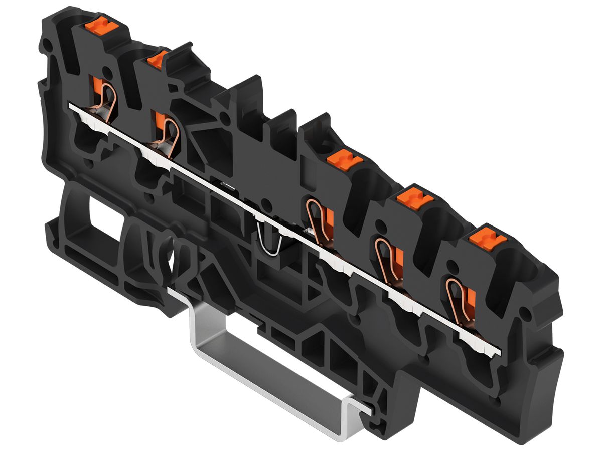Durchgangs-Reihenklemme WAGO TOPJOB S 1.5mm² 24A Push-in 5×1 TH35 schwarz