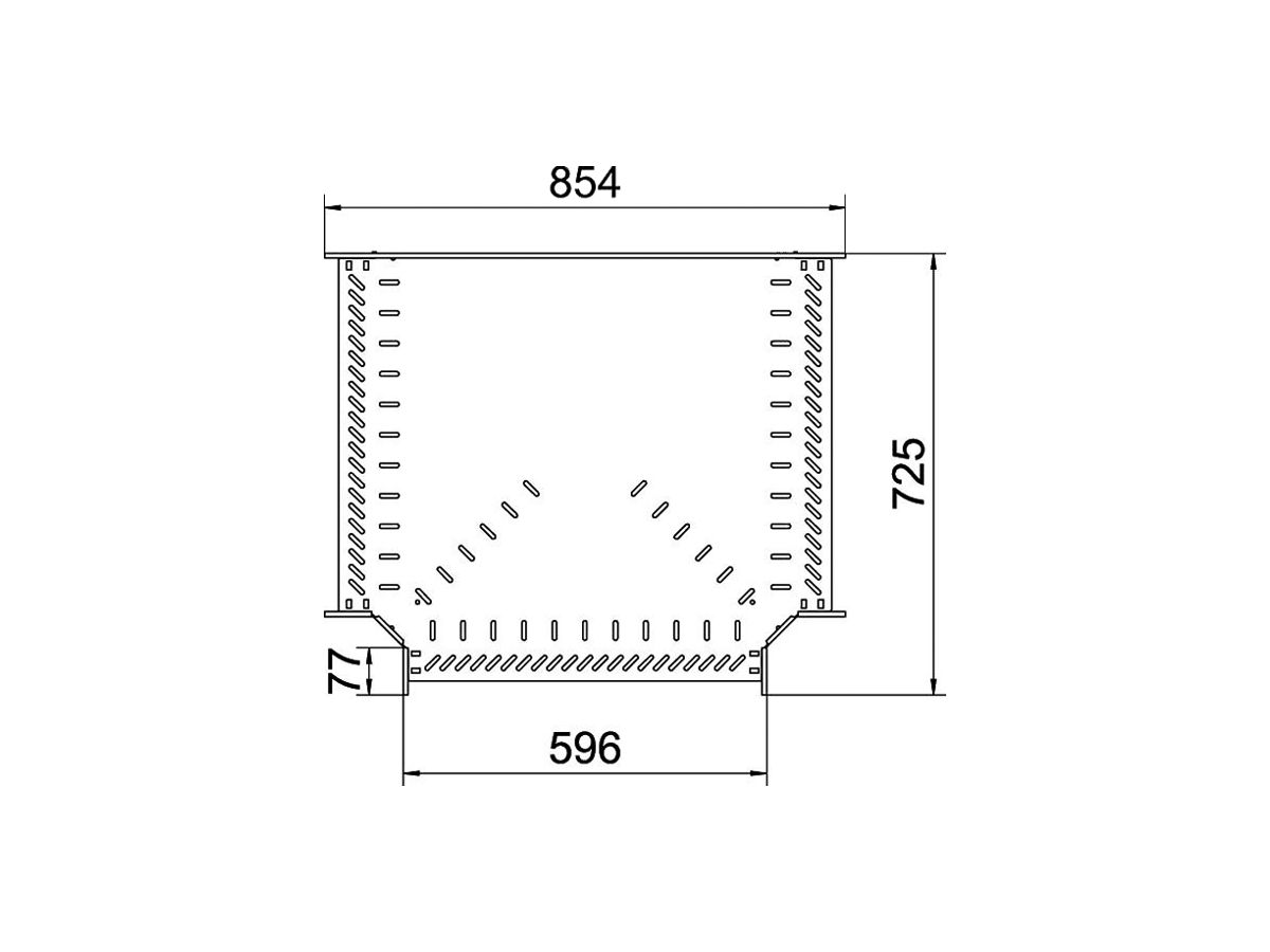 T-Stück BET RT 60×600mm Edelstahl A2 blank