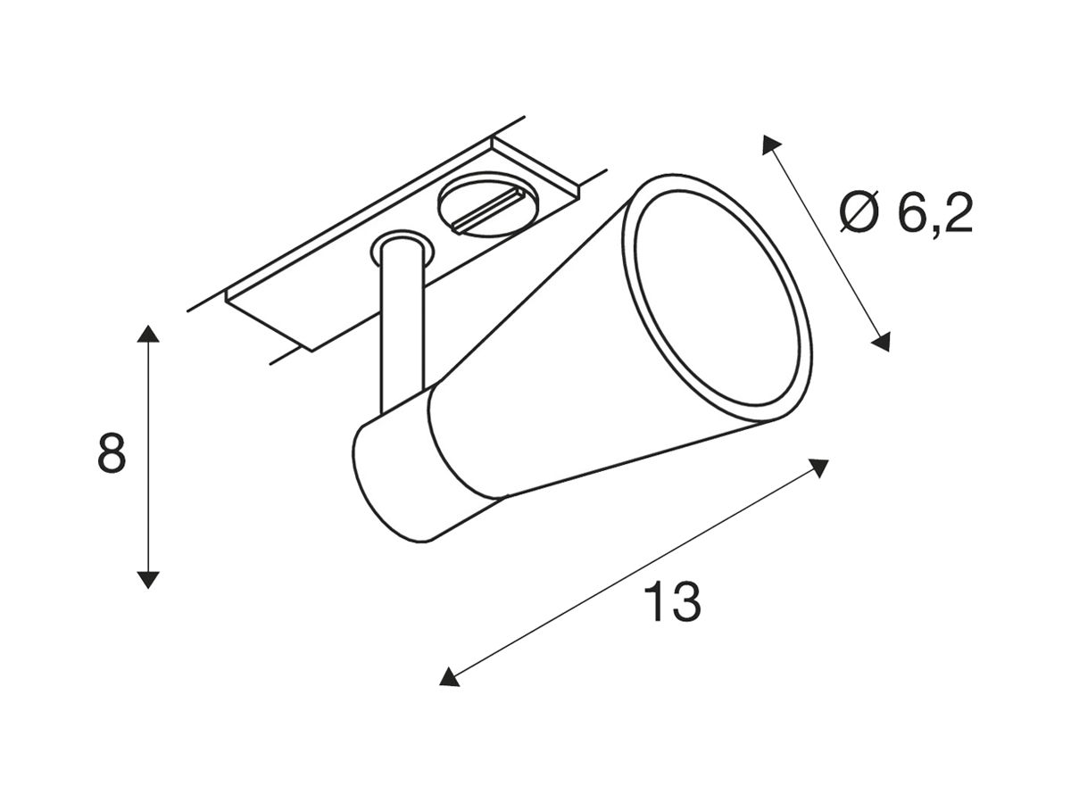 Strahler SLV AVO, GU10 50W mit 1-Phasen-Adapter IP20 schwarz