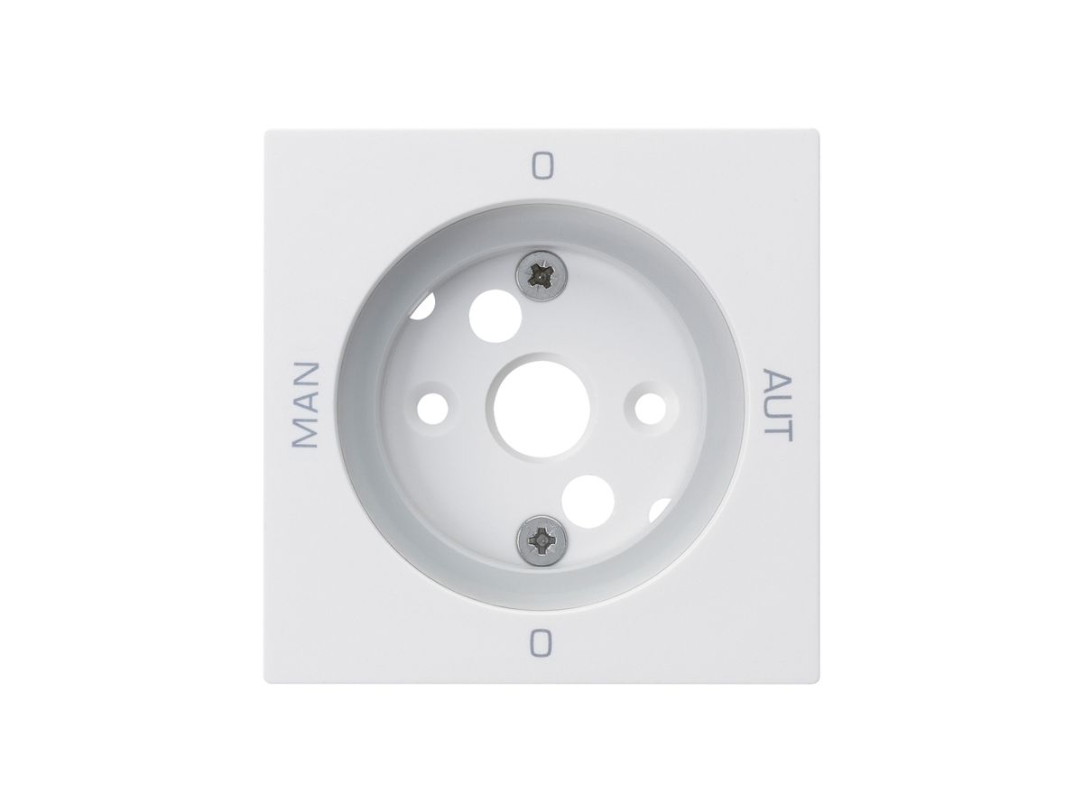Frontplatte kallysto 0-Man-0-Aut. 60×60mm für Drehschalter S2 weiss