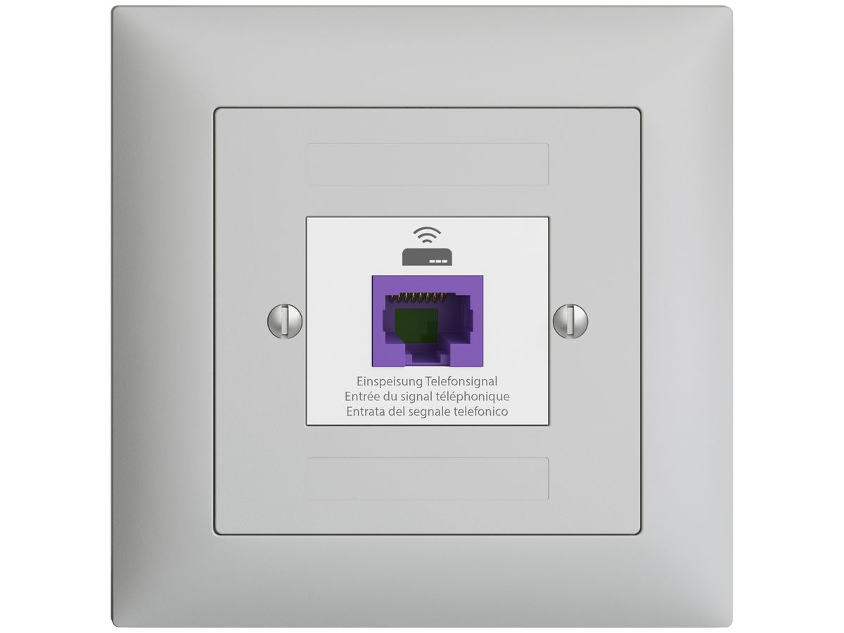 UP-Rückführungsdose EDIZIOdue FMI 1×RJ45 f.Swisscom VoIP, 8 polig, UTP, hellgrau