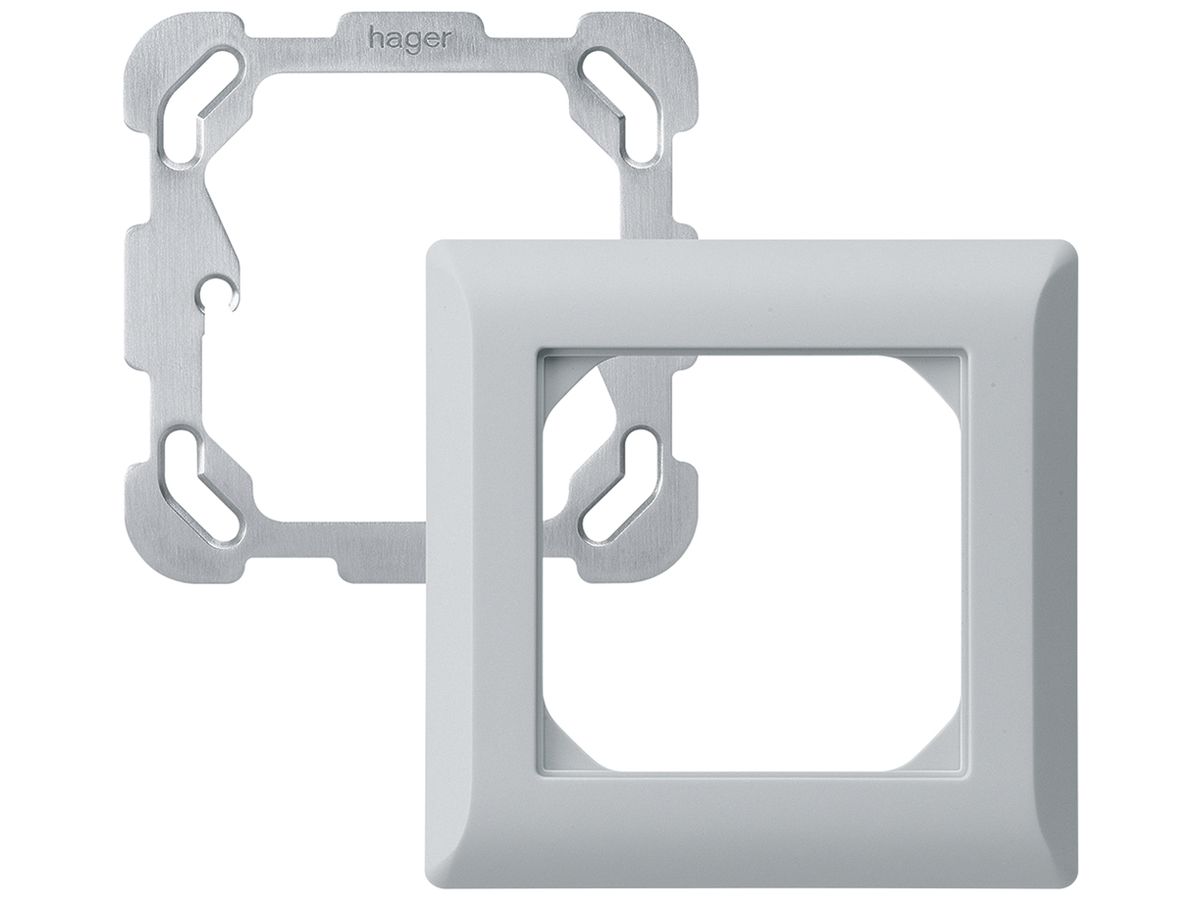UP-Kopfzeile Hager kallysto.line 1×1 92×92mm hellgrau