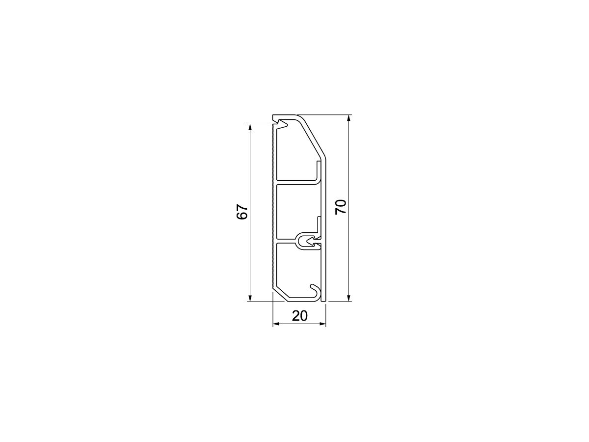 Sockelleistenkanal Bettermann SL Set 20×70 9010, PVC, reinweiss, 9010