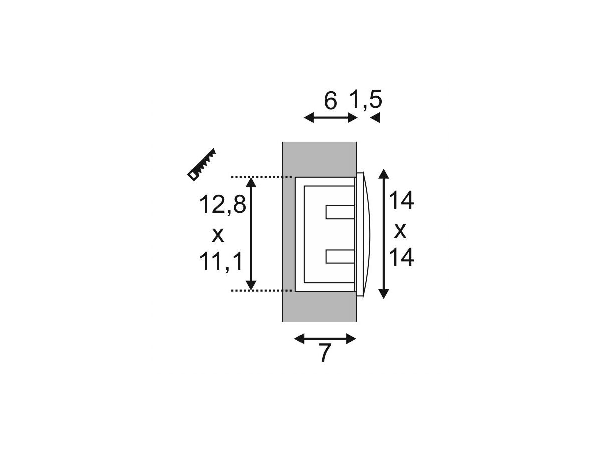 EB-LED-Wandleuchte SLV DOWNUNDER OUT L, 0.96W 85lm 3000K IP55 anthrazit