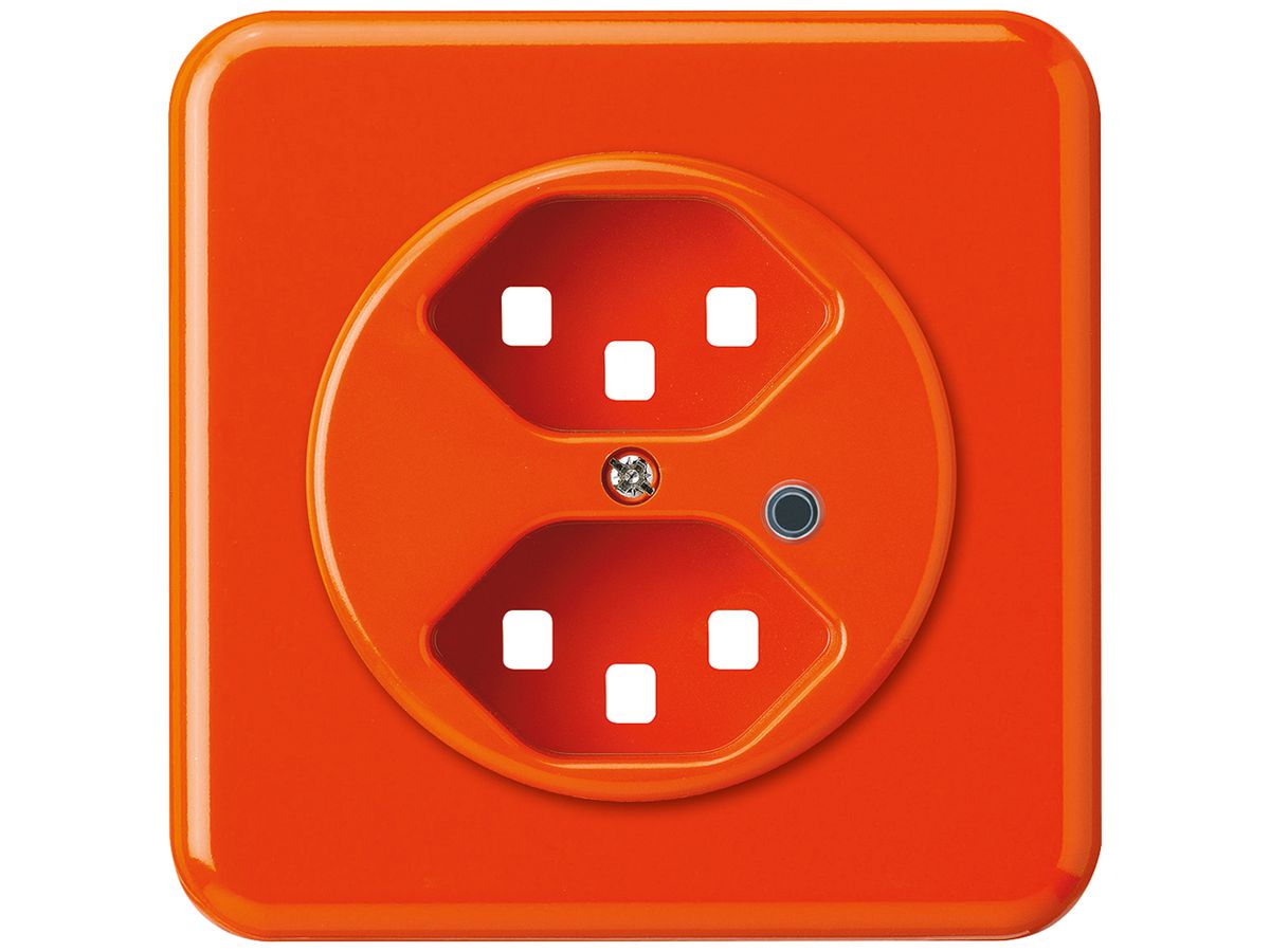 UP-Frontset zu Steckdose Hager basico 2×Typ 23 beleuchtet G orange