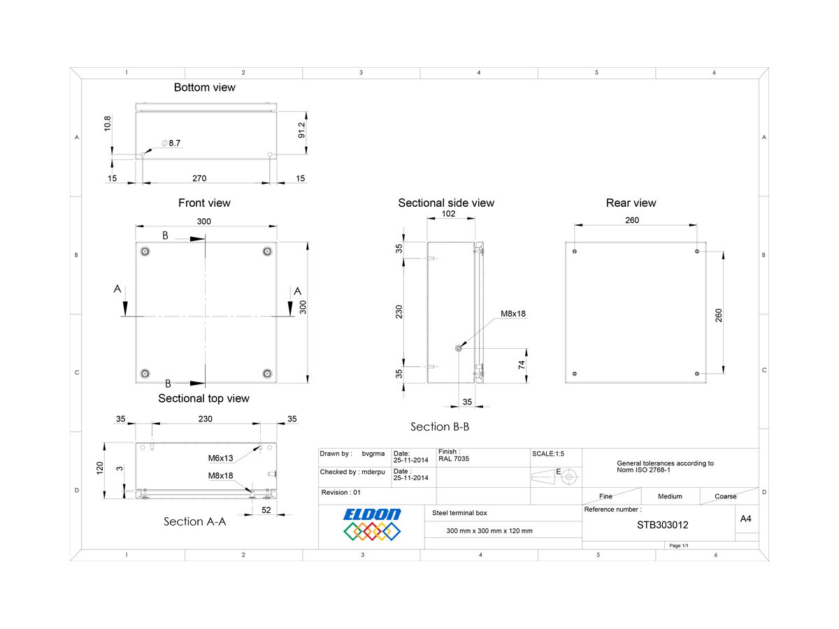 Klemmenkasten nVent HOFFMAN STB 300×300×120mm IP66 grau