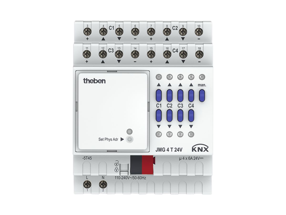 REG-Jalousieaktor KNX Theben JMG Mix II Grundmodul 4-fach