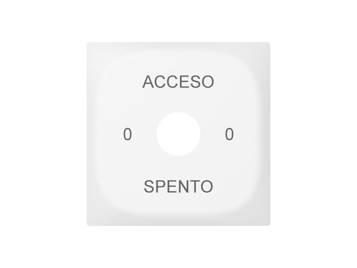 Frontplatte SIDUS zu Schl.-sch. Gravur 0-Acceso-0-Spento weiss