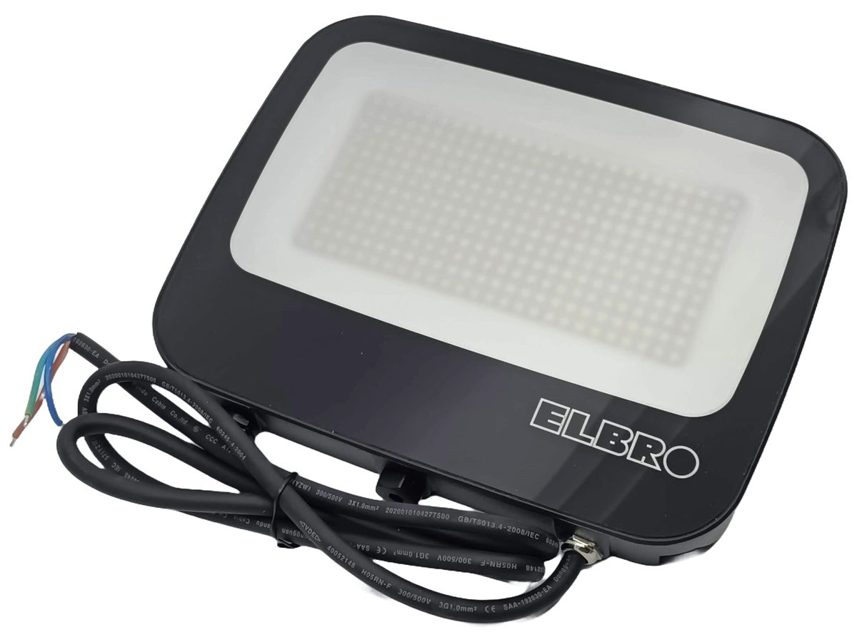 LED-Strahler ELBRO CCT 100W 3000…6000K IP66 120° 225×185mm schwarz
