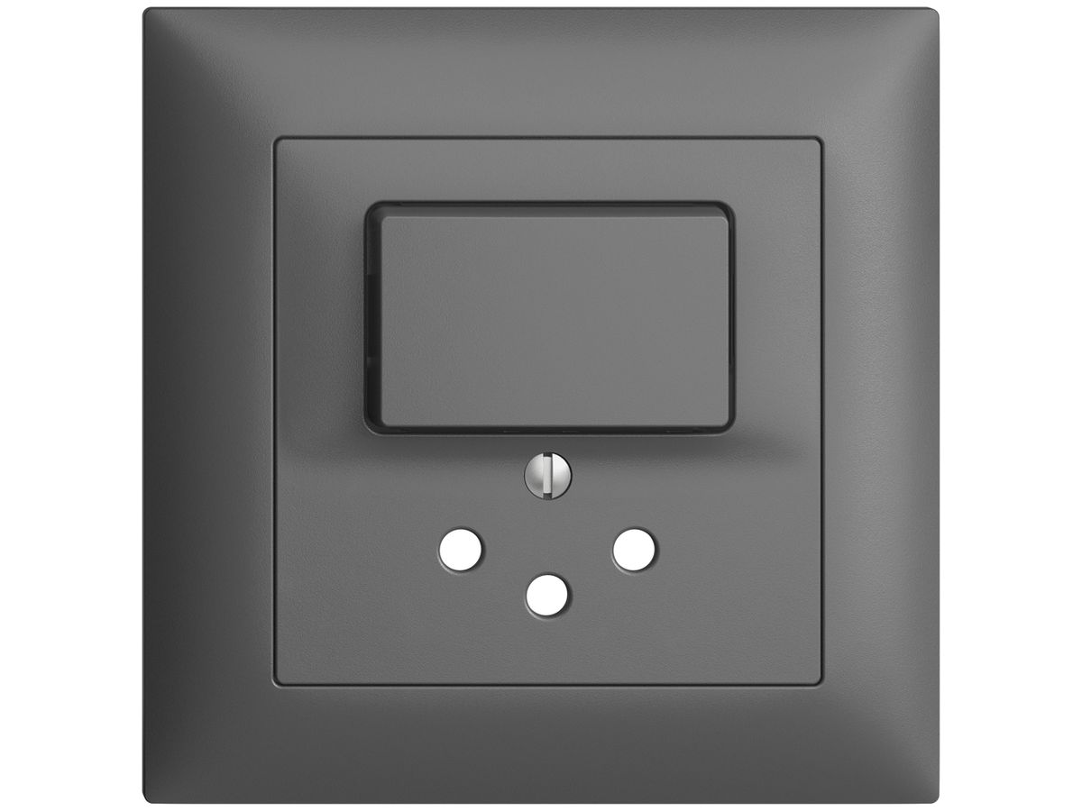 UP-Frontset, EDIZIOdue dunkelgrau 88×88mm für KK mit 1 Taste+T12
