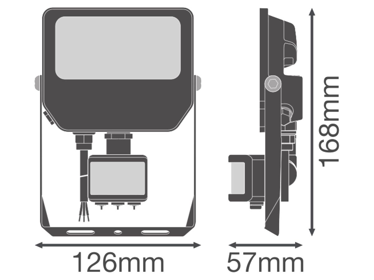 LED-Strahler LEDVANCE COMPACT SEN 18W 1350…2400lm 3000…6500K IP65 VWB 126×168