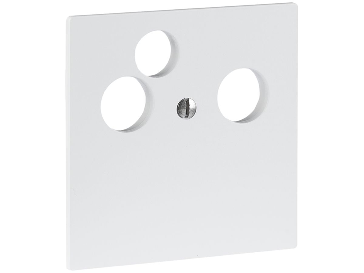 Frontplatte R&M MiniDat 3×Koax 60×60mm weiss