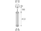 LED-Pendelleuchte SLV QUIMERA 8.2W 310lm 927…930 DIM Ø76×470mm Kupfer