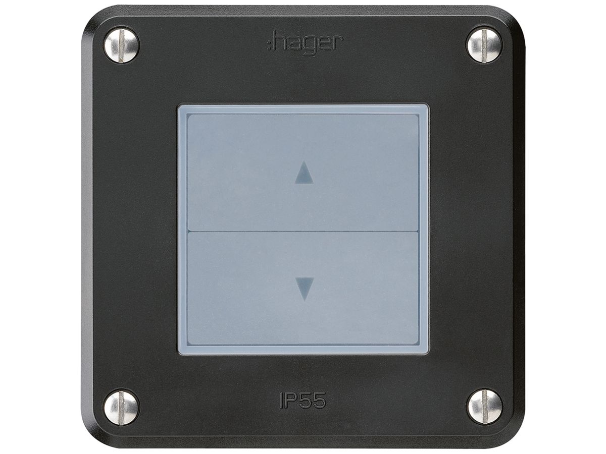 UP-Storenschalter robusto IP55 schwarz mit 2 Funktionstasten