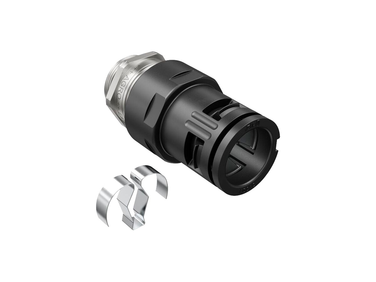 Schlauchverschraubung AGRO FLEXAquick EMV Ø42.5mm M40×1.5 gerade IP68 schwarz