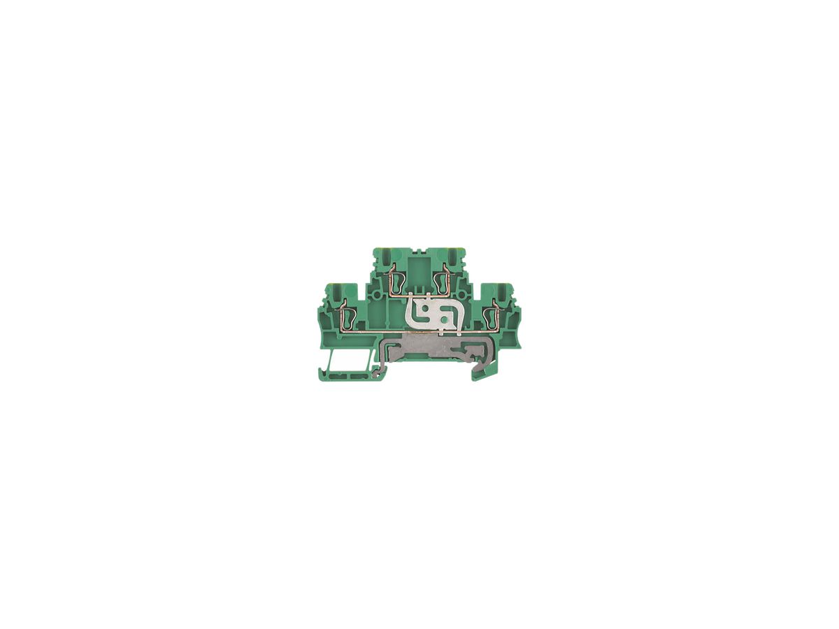 Mehrstock-Reihenklemme Weidmüller ZDK 1.5PE Zugfeder 1.5mm² 2 Etagen grün/gelb
