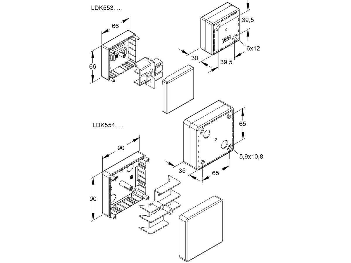 AP Dose 85×85×35mm reinweiss