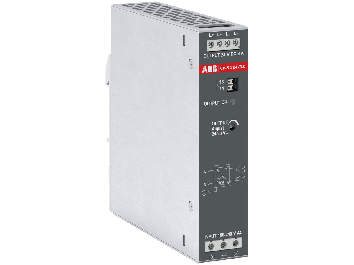 Schaltnetzteil ABB CP-S.1 24/3.0, IN:100…240V, OUT:24VDC/3A