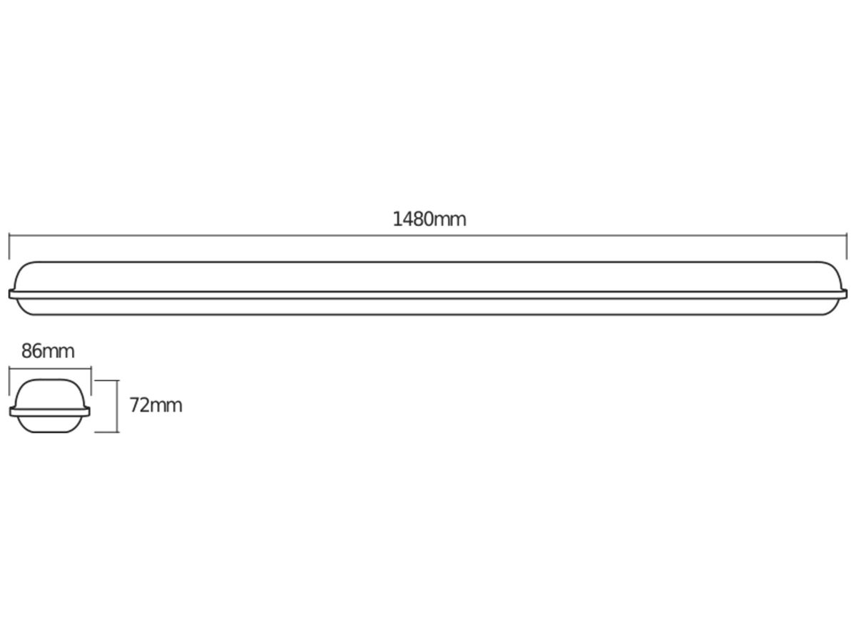 LED-Feuchtraumleuchte LDV SUBMARINE LED 48W 4000lm 4000K 1500 grau