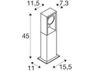 LED-Pollerleuchte SLV ESKINA FRAME 45 FL 15W 3000/4000K 1100lm IP65 anthrazit