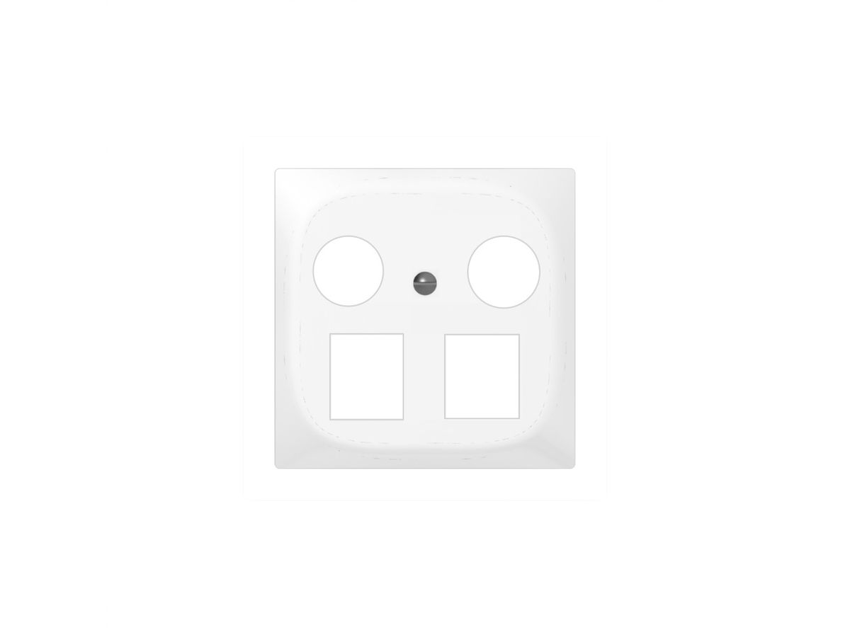 Frontset SIDUS Z/E weiss für R&M HWSforte 2×Koax, 2×RJ45