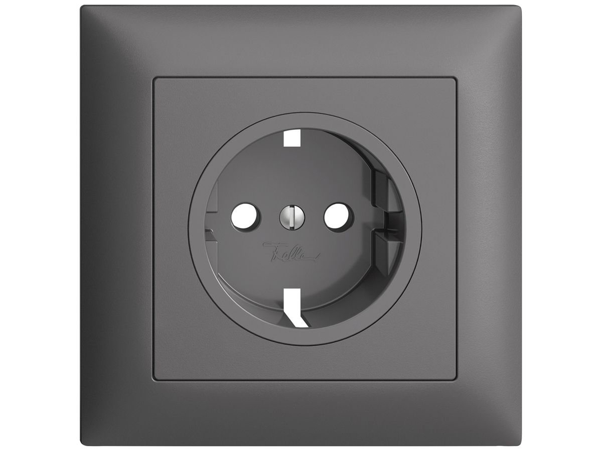 UP-Frontset Feller EDIZIOdue für Schuko-Steckdose 88×88mm dunkelgrau